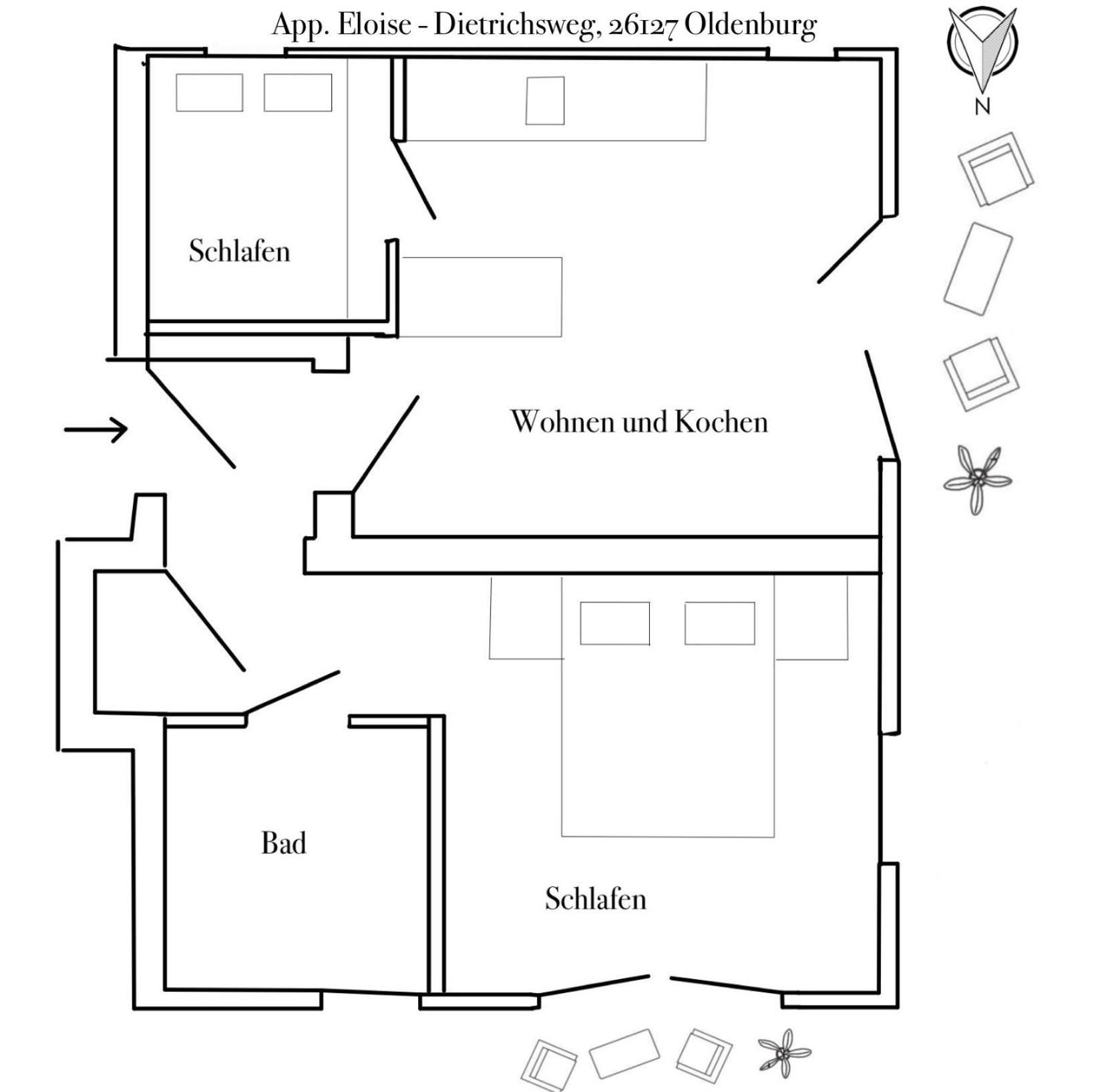 Apartment Prinzessin Eloise - Zimmerprinzen Oldenburg Zewnętrze zdjęcie